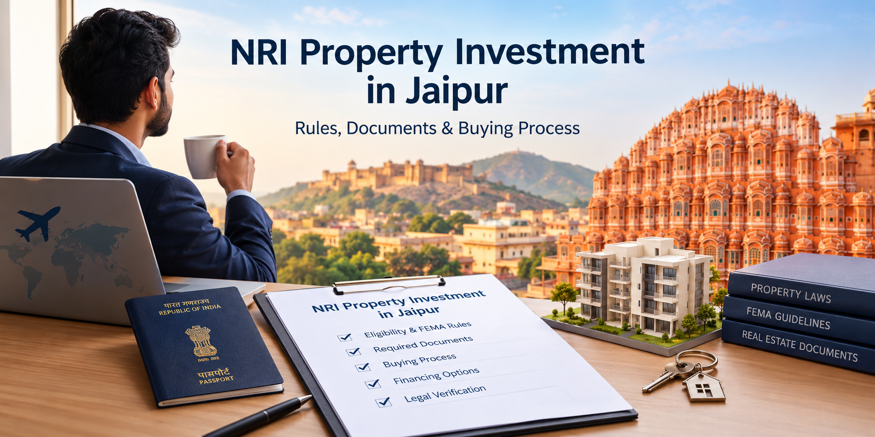 NRI property investment in Jaipur with real estate options, FEMA rules, required documents and buying process.